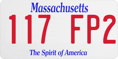 MA license plate 117FP2