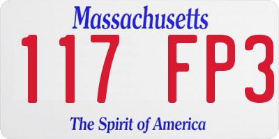 MA license plate 117FP3