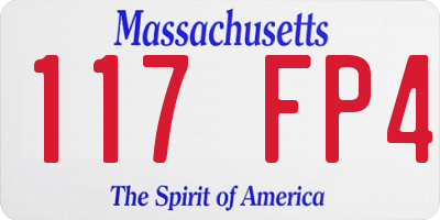MA license plate 117FP4