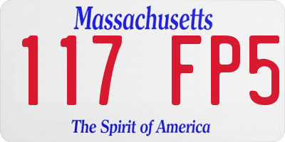 MA license plate 117FP5