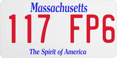 MA license plate 117FP6