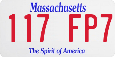 MA license plate 117FP7