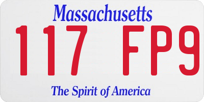 MA license plate 117FP9