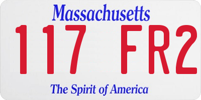 MA license plate 117FR2
