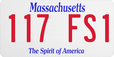 MA license plate 117FS1