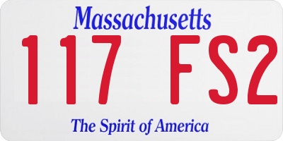 MA license plate 117FS2