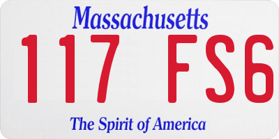 MA license plate 117FS6