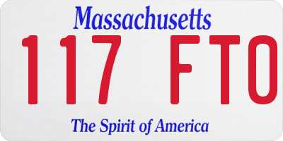 MA license plate 117FT0