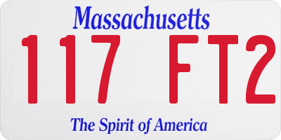 MA license plate 117FT2
