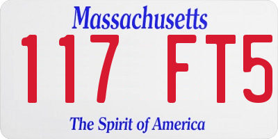 MA license plate 117FT5