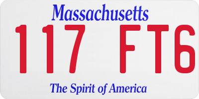 MA license plate 117FT6