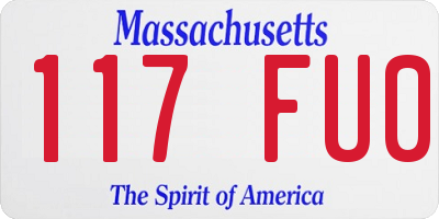 MA license plate 117FU0