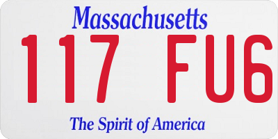 MA license plate 117FU6