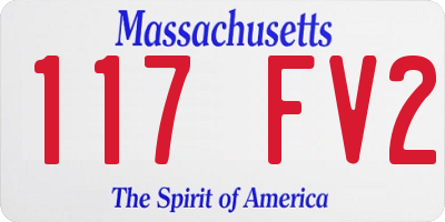 MA license plate 117FV2