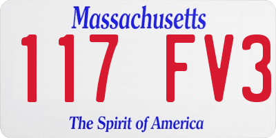 MA license plate 117FV3