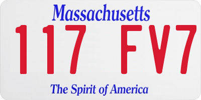 MA license plate 117FV7