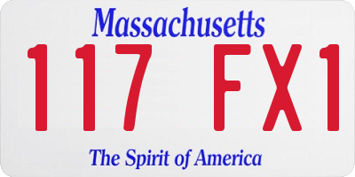 MA license plate 117FX1