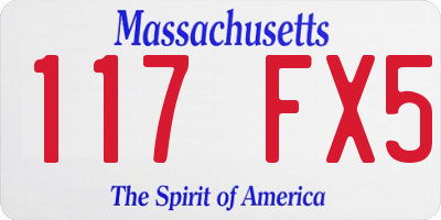 MA license plate 117FX5