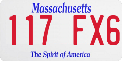 MA license plate 117FX6
