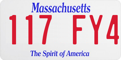 MA license plate 117FY4
