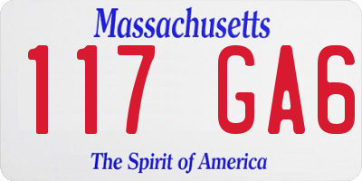 MA license plate 117GA6