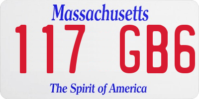 MA license plate 117GB6