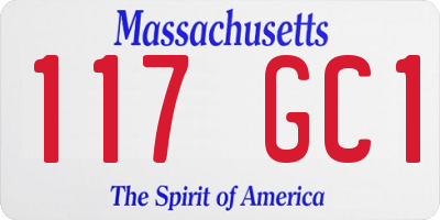 MA license plate 117GC1