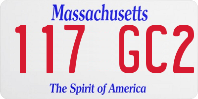 MA license plate 117GC2