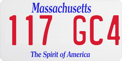 MA license plate 117GC4