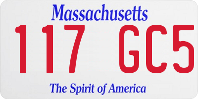MA license plate 117GC5