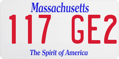 MA license plate 117GE2