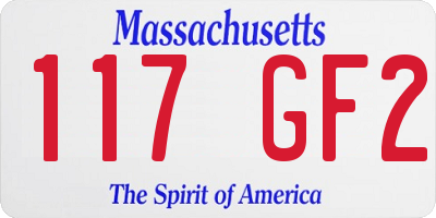 MA license plate 117GF2