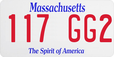 MA license plate 117GG2