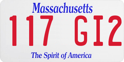 MA license plate 117GI2