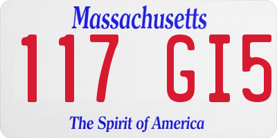 MA license plate 117GI5