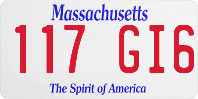 MA license plate 117GI6