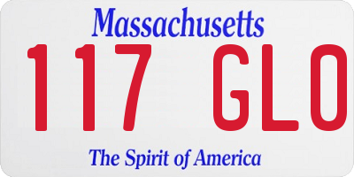 MA license plate 117GL0