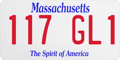 MA license plate 117GL1