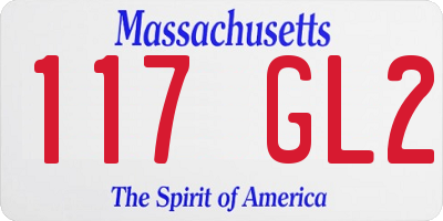 MA license plate 117GL2