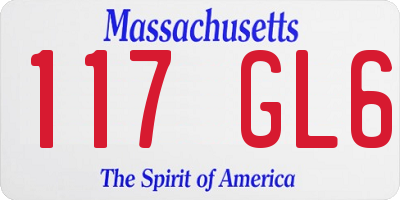 MA license plate 117GL6