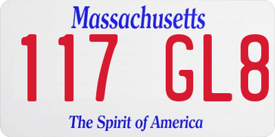MA license plate 117GL8