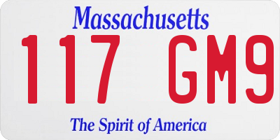 MA license plate 117GM9