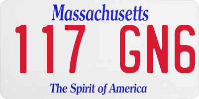 MA license plate 117GN6