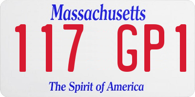 MA license plate 117GP1