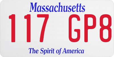 MA license plate 117GP8