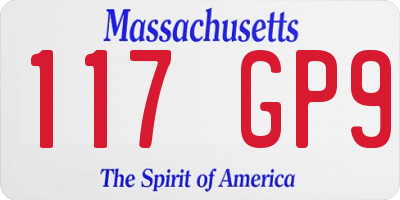 MA license plate 117GP9