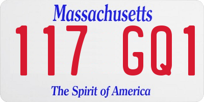 MA license plate 117GQ1