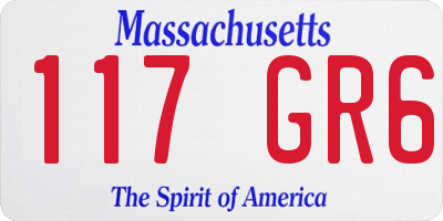 MA license plate 117GR6