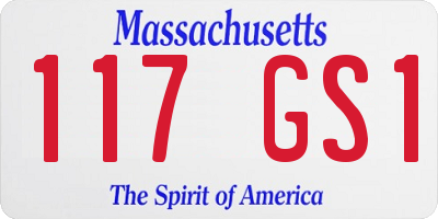 MA license plate 117GS1