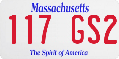 MA license plate 117GS2